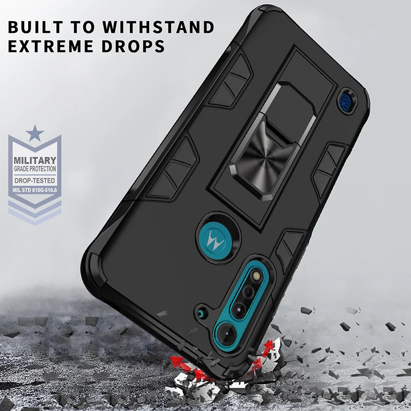 shockproof protection case for motorola g7 g8 g power lite e6 for moto one fusion hyper g stylus fast 5g plus phone ring cover free global shipping