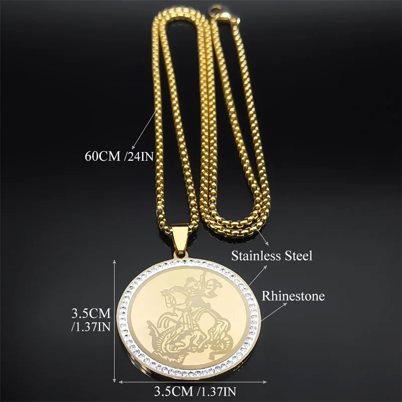 Archangel St. Подвеска с Майклом для женщин и мужчин золотистая цепочка из нержавеющей