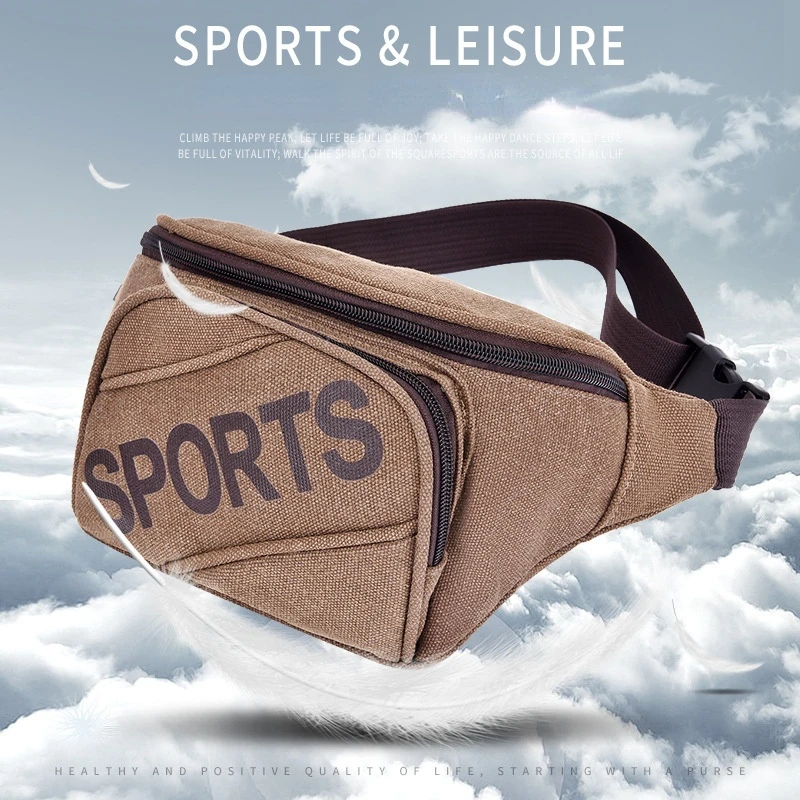 

Outdoor Canvas Sport Waist Bags Multi-purpose Storage Bag Mobile Phone Wallet Battery Holder Sport Cycling Clamping Supplies
