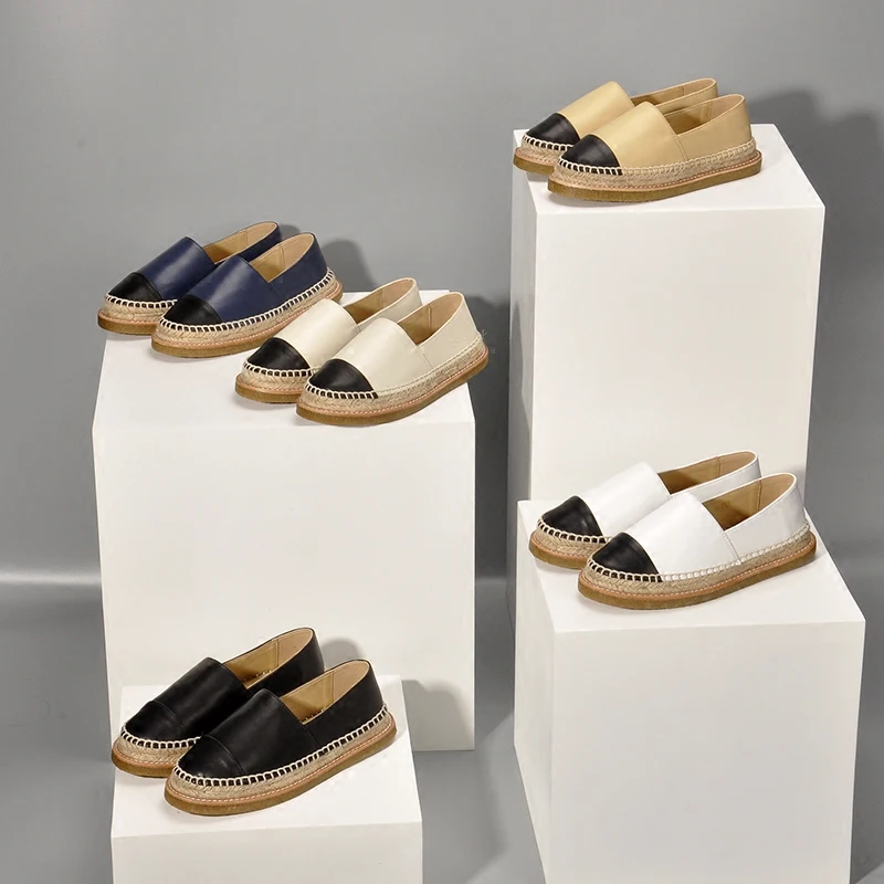 Genuin Leather Women Fisherman Shoes Espadrilles Brand Comfort Breathable Flat Shoes Top Quality Casual Loafers Plus Size 35-42