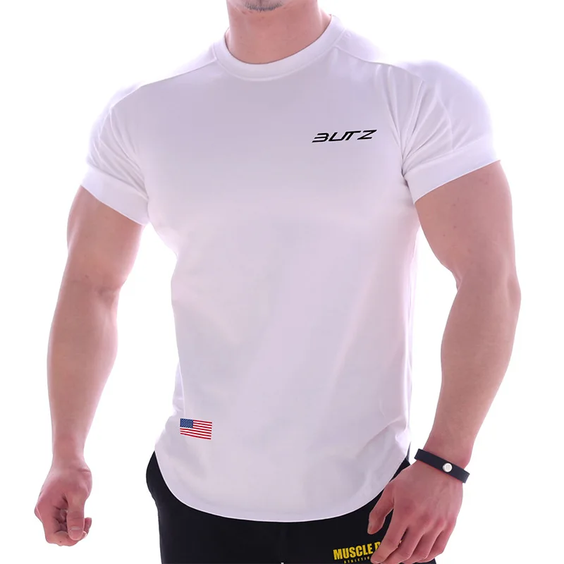 

Kenntrice Men's T-shirt Slim Fit O-neck Short Sleeve Muscle Fitness Casual Fitness Cotton Tops Summer Workout T-shirt Large Size