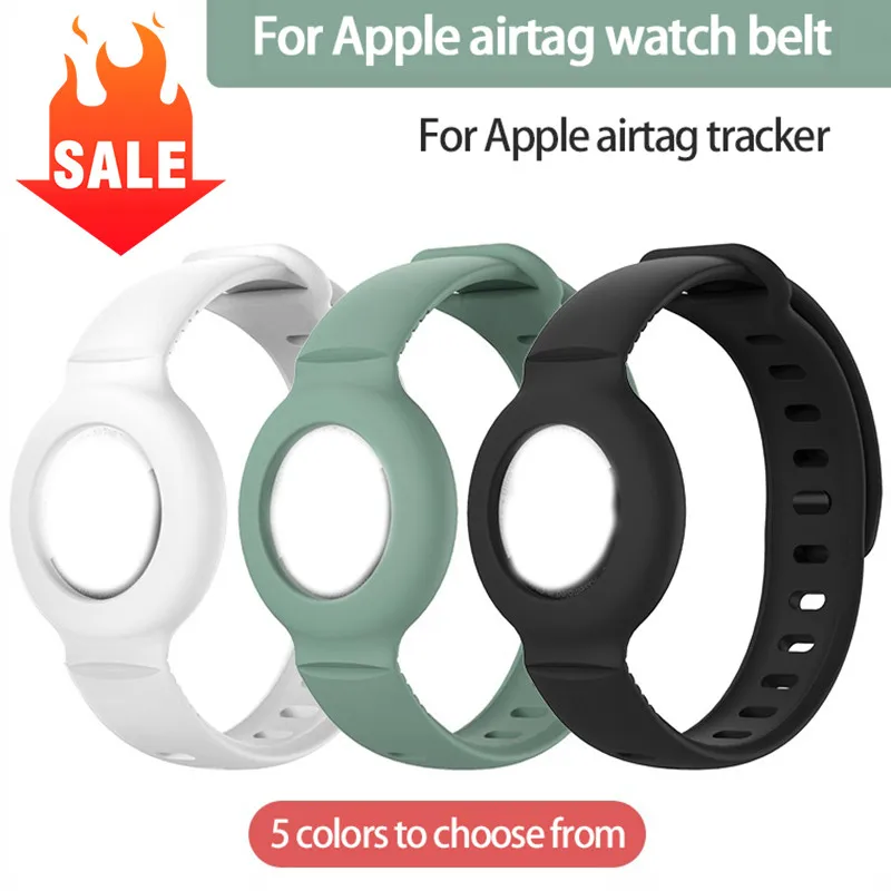 

Wrist Strap Anti-Lost Bracelet Liquid Silicone Case Protective Cover Design For Apple Airtag Tracking Locator Wristband Devices