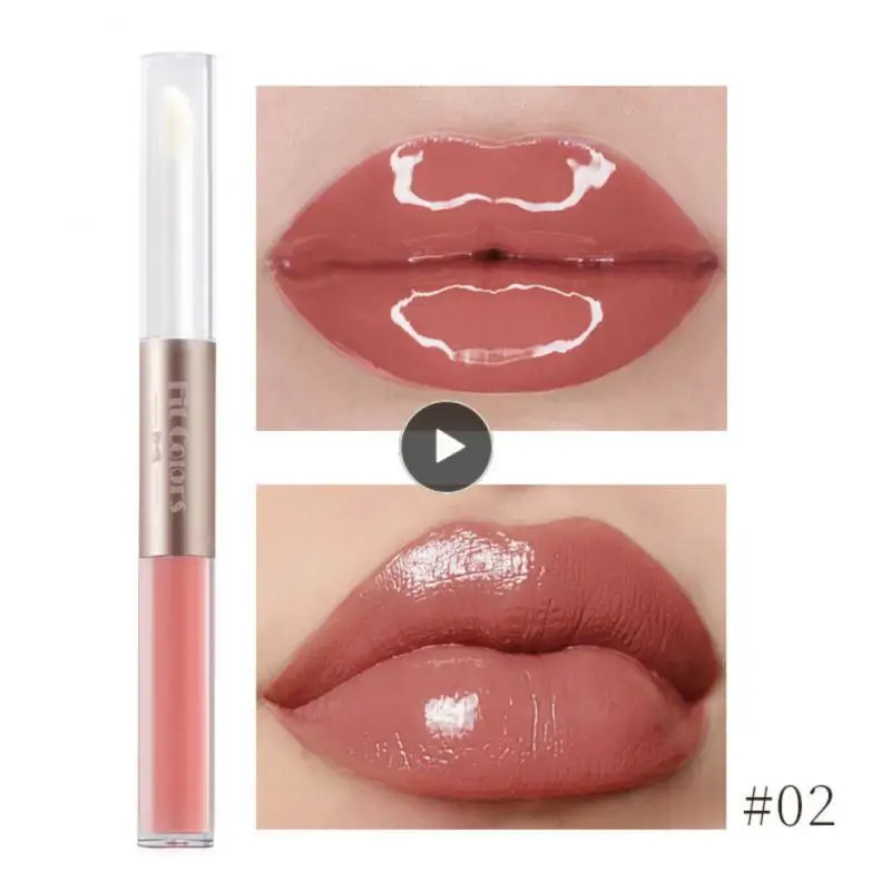 

6 Colors Liquid Lipstick Non-stick Cup Lip Oil Lipgloss Moisturizing Lip Glaze Lips Makeup Double-ended Lip Gloss Waterproof