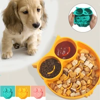 pet slow food bowl silicone small dog choke proof eating dish bowl non slip feeder dog food plate pet supplies available for cat