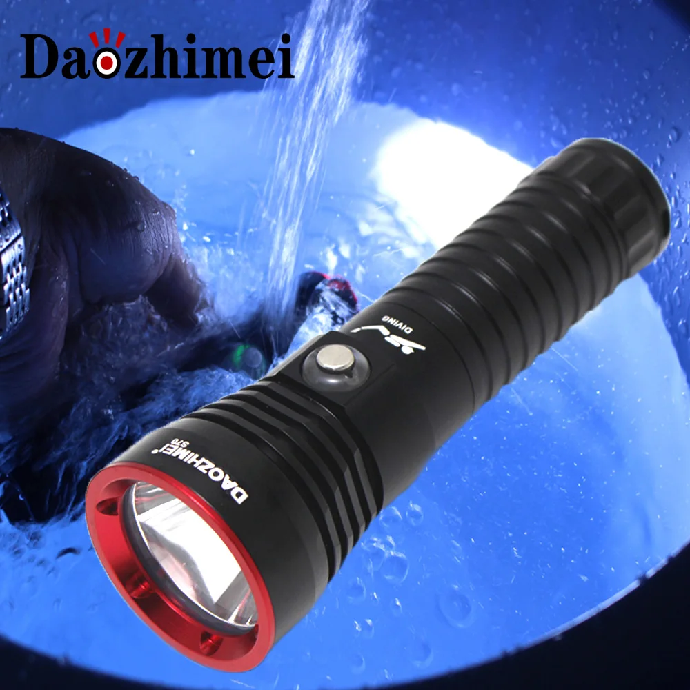 

Diving Flashlight XHP70 LED 6000 Lumens Yellow/White Light IPX8 Underwater 26650 Torch 100M Waterproof Super Bright diving lamp