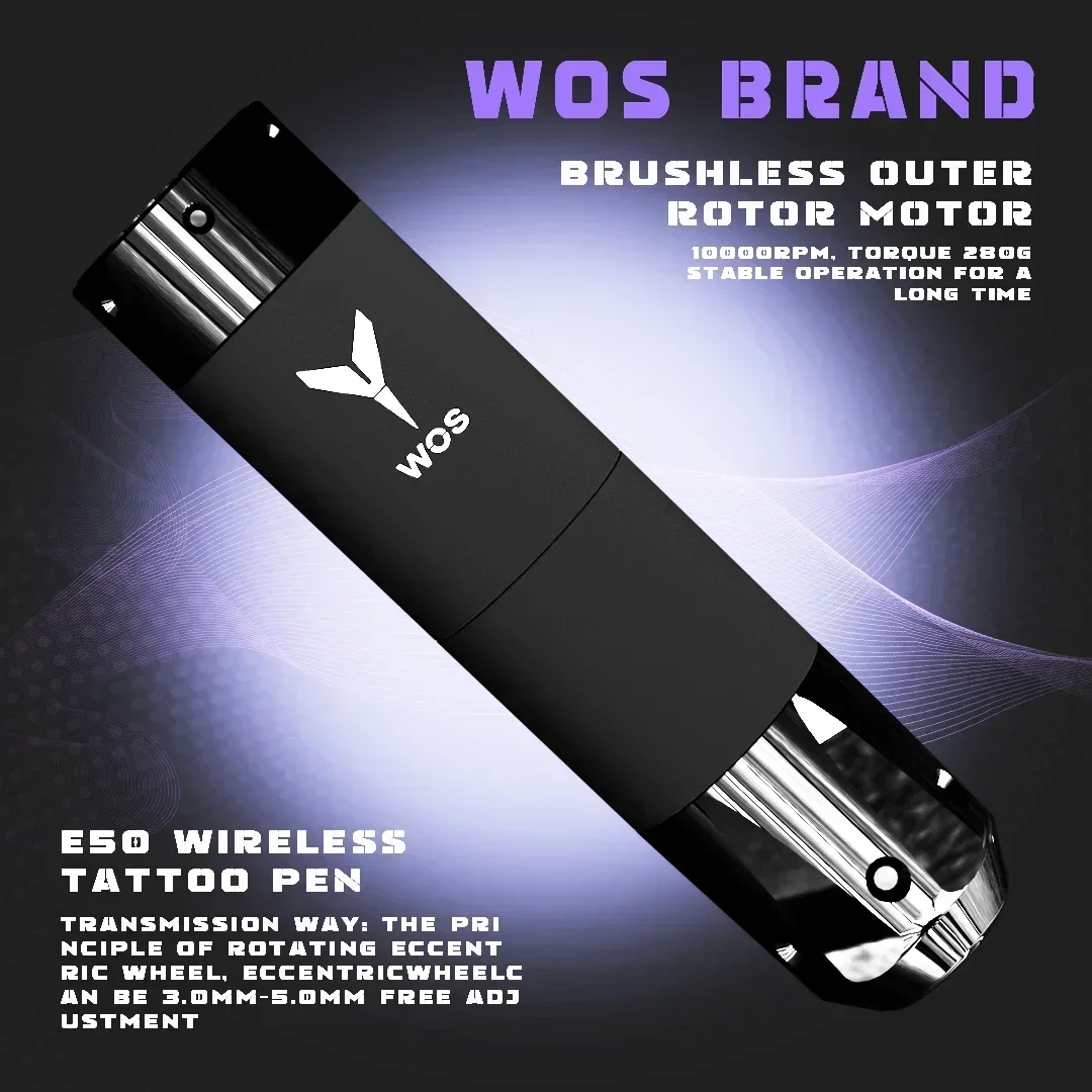 Беспроводная тату-ручка WOS E50 регулируемая камера дизайн ход от 3 0 мм до 5 280 г