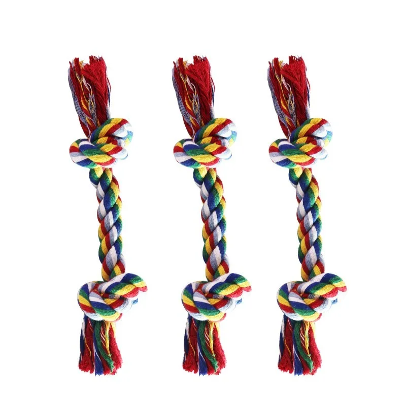 

Pet Dog Toy Multicolor Cotton Rope Knot Toys Cotton Rope Knitting Ball Size Puppy Chew Toy Dog Toothbrush Puppy Pet Products