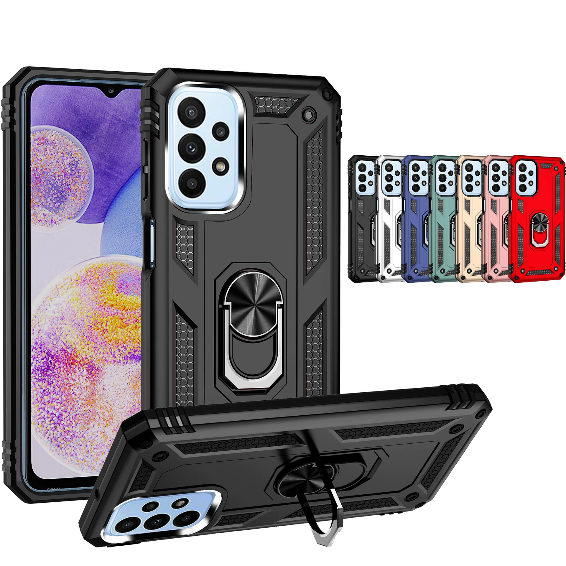 

Hybride Case For Samsung Galaxy S22Plus S21 Ultra S20 Anti Fall Back Skin With Kickstand For Galaxy A23 Note 20 Protective Cover