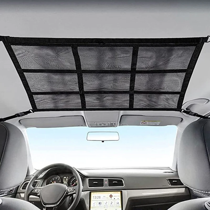 

Автомобильный органайзер для хранения на крыше, автомобильная потолочная сетка для груза, карманная сетка, автомобильные аксессуары для ке...