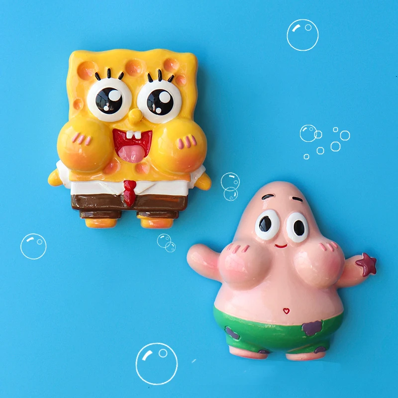 

New Anime Cartoon Spongebob Squarepants Cute Fridge Magnet 3D Sticker Kawaii Patrick Star Funny Magnetic Decoration Gift Toys