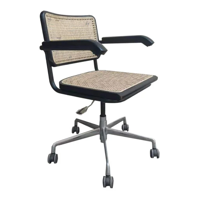 

Ash rattan swivel solid wood computer office retro minimalist desk