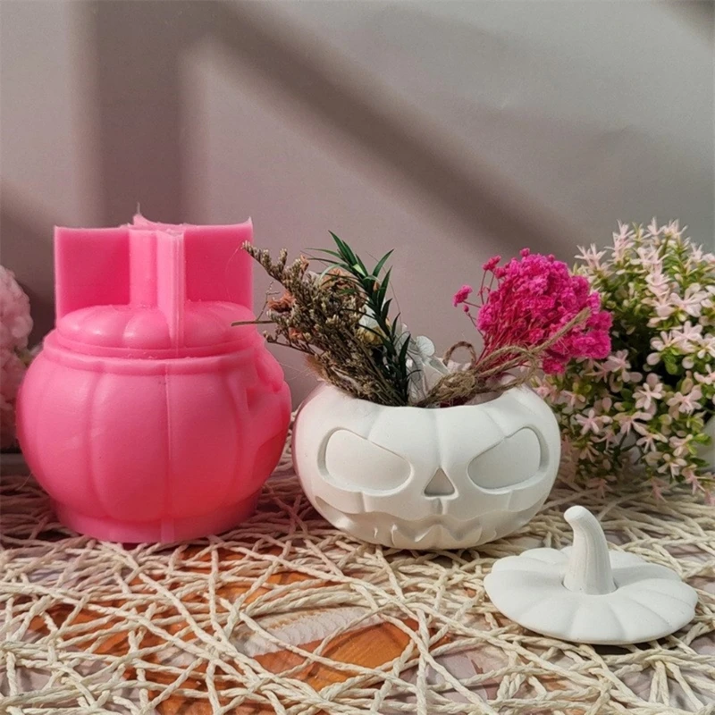 Формы для банок из смолы в форме тыквы на Хэллоуин формы подсвечников с крышкой