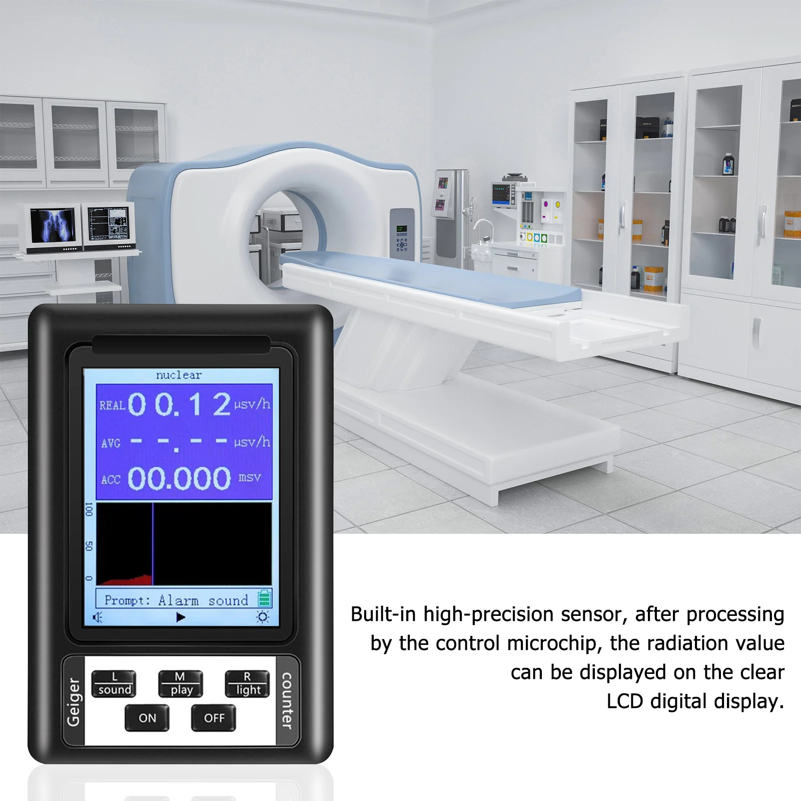 

Geiger Counter Radiation Detector Geiger Counter Nuclear Radiation Detector DosimeterDigital Monitor Lab Radiation Detector