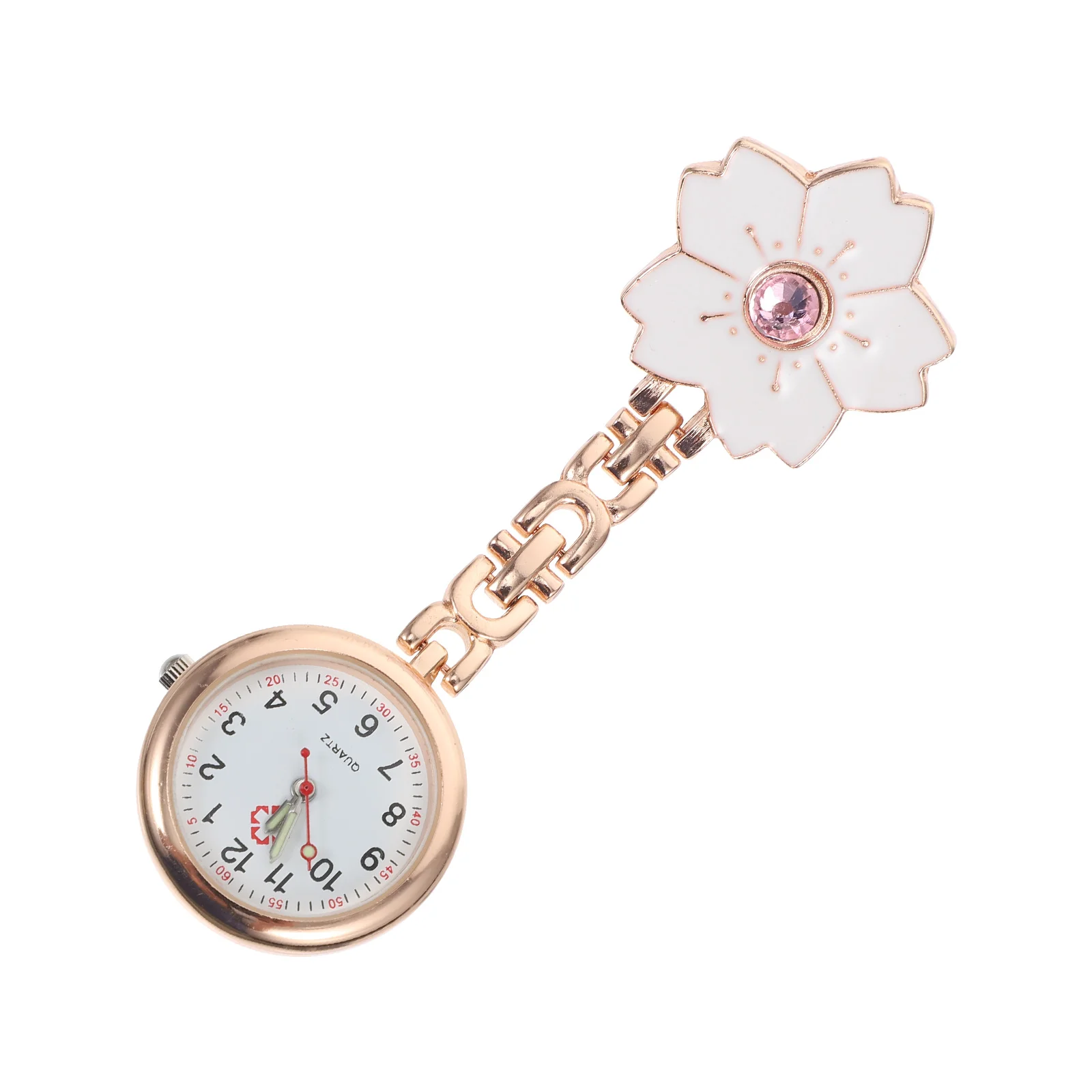

1Pc Nurse Watch Clip- on Hanging Lapel Nurse Watch Silicone Cover Brooch Pocket Watch Flower Lapel Pocket Watch