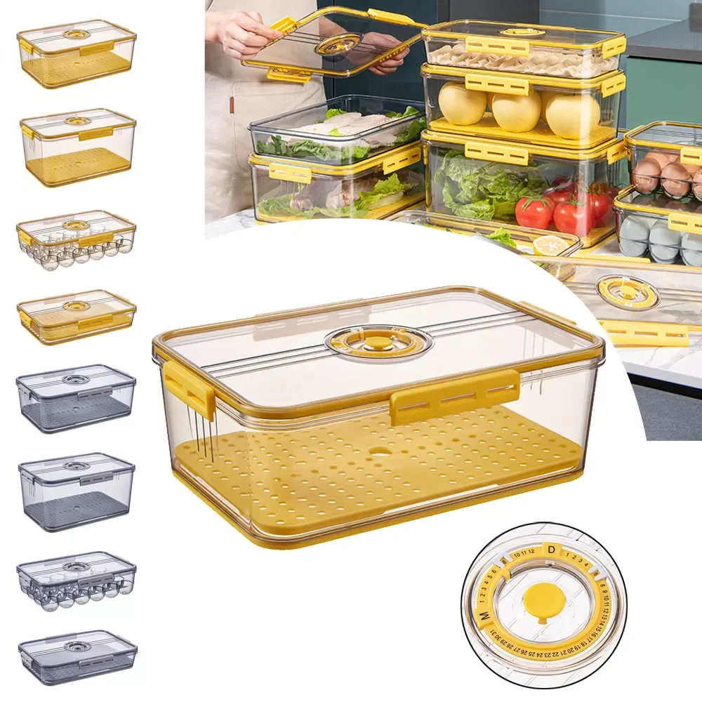 

Новый прозрачный контейнер для хранения в холодильнике для пищевых продуктов, пластиковые контейнеры для заморозки мяса, фруктов, овощей, к...