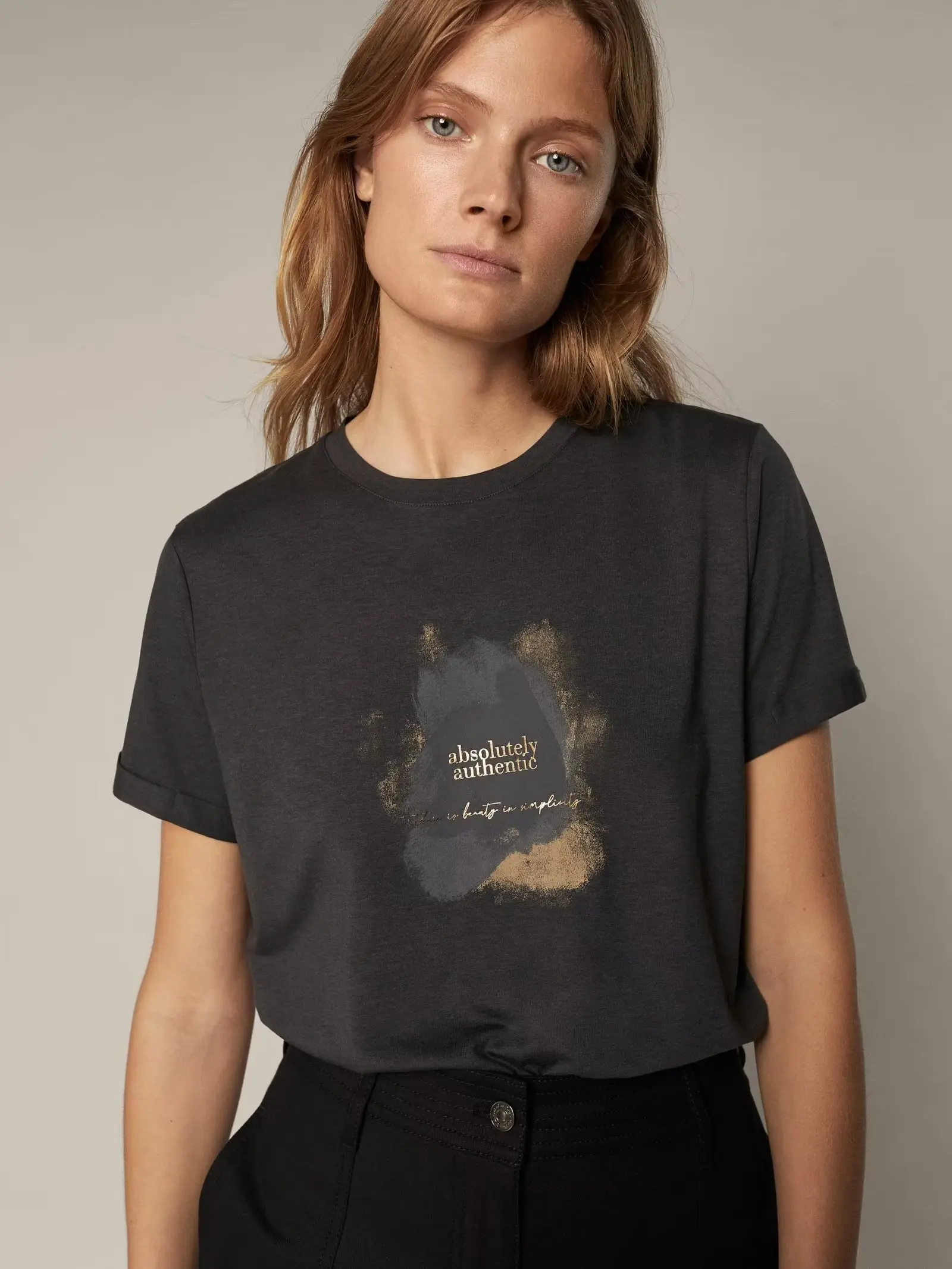 

Women 2023 Spring and Autumn New Fashionable All-match Printed T-shirt Retro Round Neck Chic Short Sleeve Casual Top Mujer