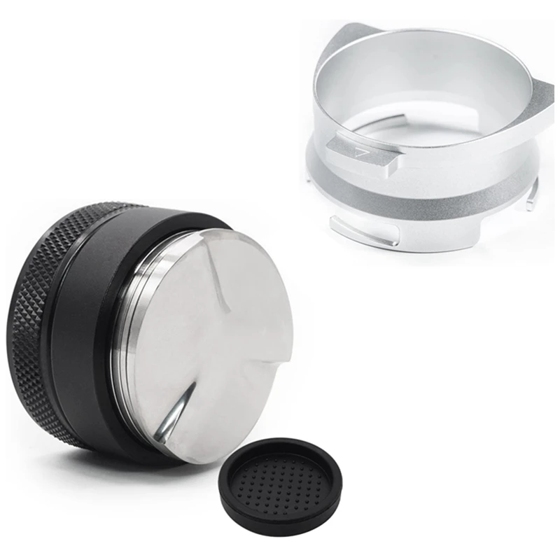 

Кольцо для дозирования кофе 54 мм, вращающиеся аксессуары для темпера кофе с дистрибьютором для кофе, выравниватель для кофе 53 мм, для барист...