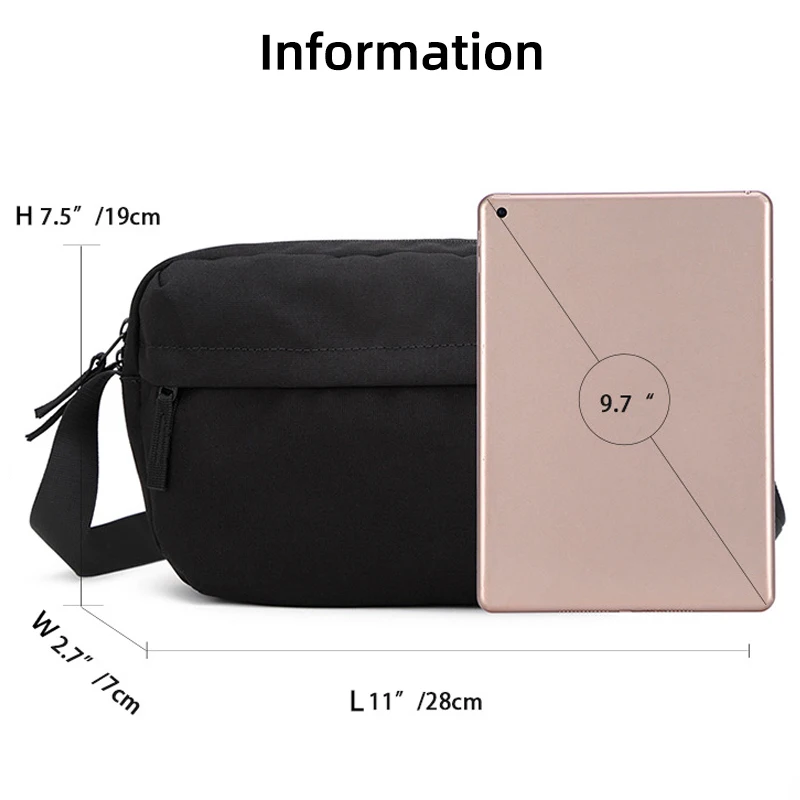 HcanKcan Men's Crossbody Bag Light Weight Fashion Messenger Bag For Men 9.7 Inch iPad Shoulder Bag Husband Sling Bag Outdoor