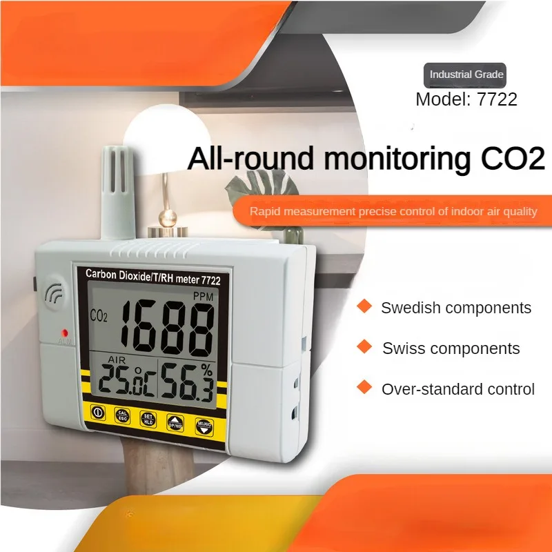 

Air Quality Monitor AZ7722 CO2 Temperature Humidity Tester Meter Carbon Dioxide Tester CO2 Gas Detector Analyzer Meter