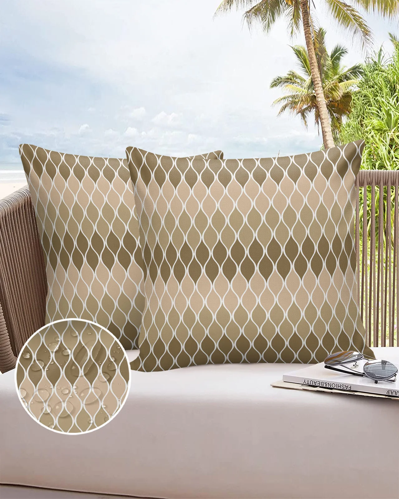 

Geometric Brown Medieval Retro Pillowcase Modern Sofa Car Waist Cushion Covers Home Office Decor Printed Waterproof Pillow Cases