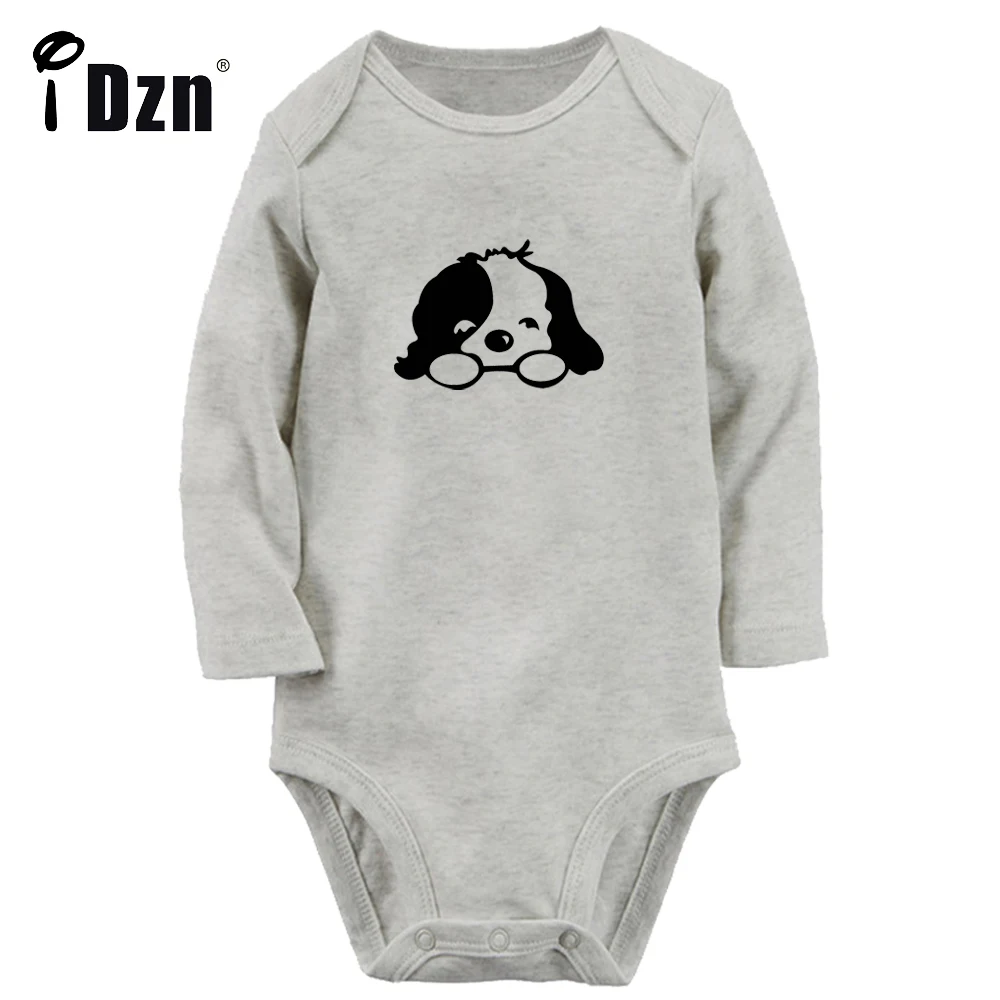 

iDzn NEW Cartoon Dog Cute Puppy Art Printed Baby Boys Rompers Baby Girls Bodysuit Infant Long Sleeve Jumpsuit Soft Clothes