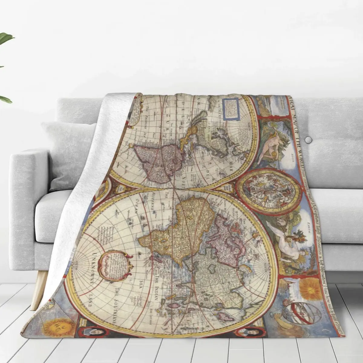 

Geography World Map Soft Flannel Throw Blanket for Couch Bed Warm Blanket Lightweight Blankets for Sofa Travel Blanket