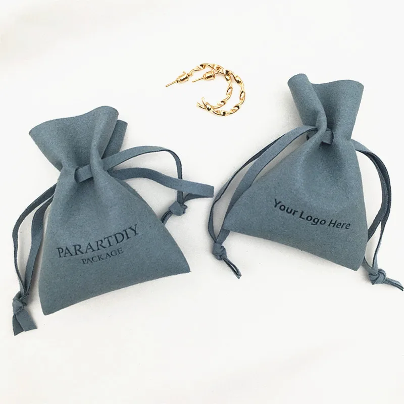 50pcs custom jewelry packaging pouch custom logo wedding favor pouch microfiber jewelry pouch drawstring bag