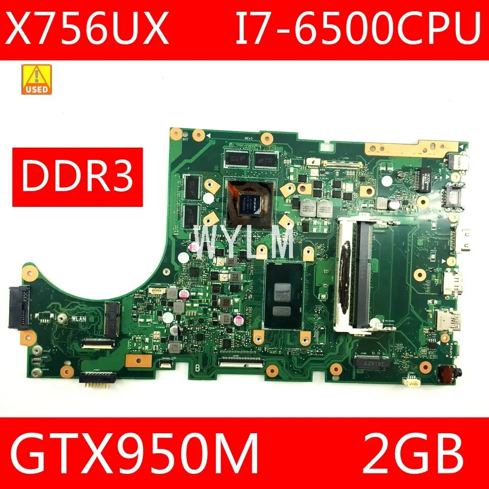 

Б/у материнская плата X756UX REV2.0 DDR3 i7-6500CPU GTX950M 2 ГБ для Asus X756U X756UWK X756UX X756UJ X756UB X756UV, материнская плата для ноутбука