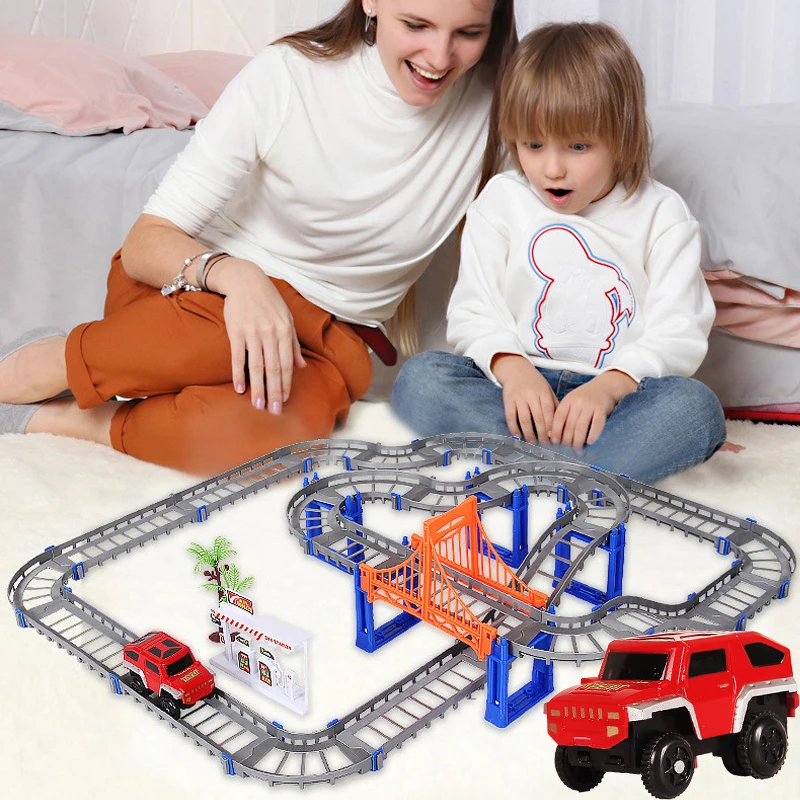 

Railway Racing Track Play DIY Multi-layered Assembling City Racing Rail Car Children Vehicle Slide Train Educate Gifts for Kids