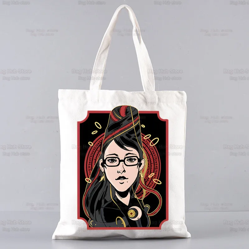 

Game Bayonetta Shopper Bags Shopping Bag Tote Bag Shoulder Bag Canvas Bags Large Capacity College Handbag