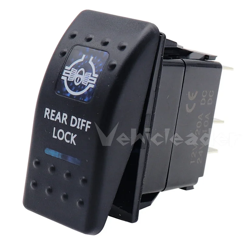 1 шт., 12 В, 24 В, кулисные переключатели для автомобиля, лодки, каравана, водонепроницаемый кулисный переключатель, двойной синий светодиодный светильник, кулисный переключатель заднего фонаря