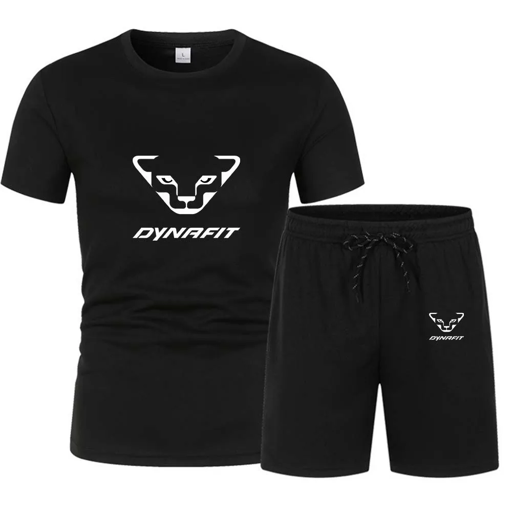 DYNAFIT Men's Short sleeved T-shirt, Long pants, Summer sportswear Set, Fitness, Jogging, Mountaineering, Leisure, Fashion, Y2K