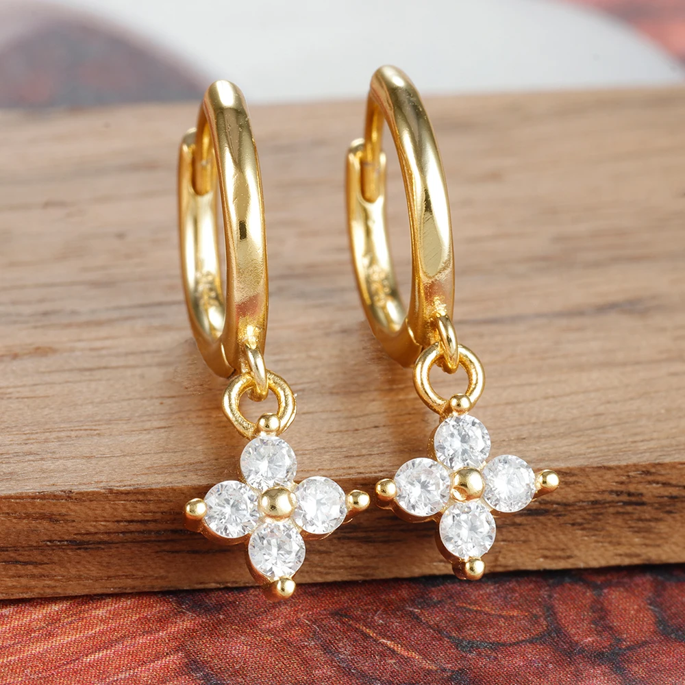 Серьги-кольца женские из нержавеющей стали с цирконом простые украшения для