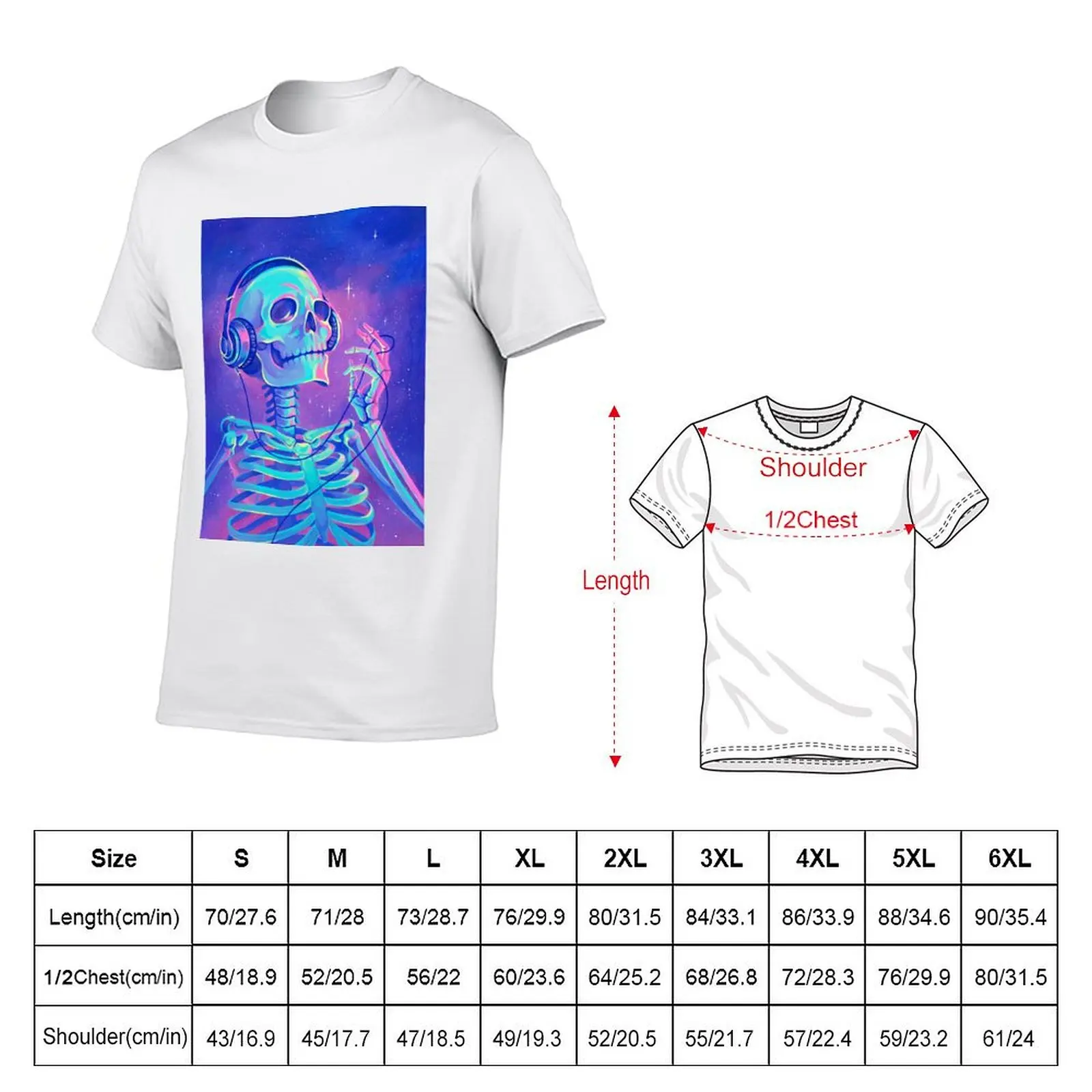 Фото Футболка Lofi for Skeletons, футболки с принтами, мужские футболки с графическим рисунком, графические футболки для мужчин, футболка №2