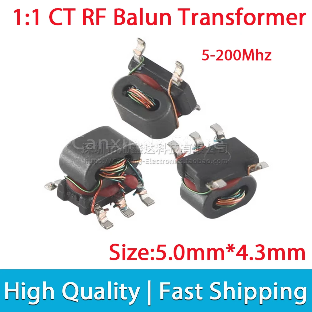 

2/5/10pcs SMD 75Ω 1:1 CT Flux Coupled 5-200Mhz RF Radio Frequency Balun Tranformer Balance Unbalance Balanced Unbalanced