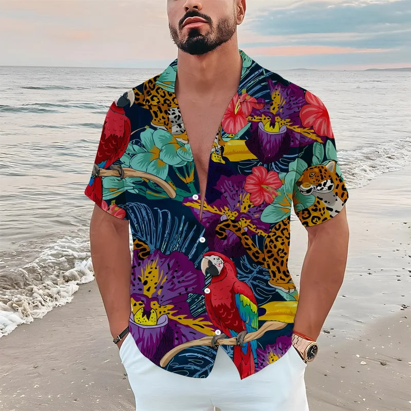 Men's Hawaiian Shirt Loose Top 3d Print Shirts For Men 2022 Fashion Shirt Men Women Tee Breathable Summer Short Sleeve