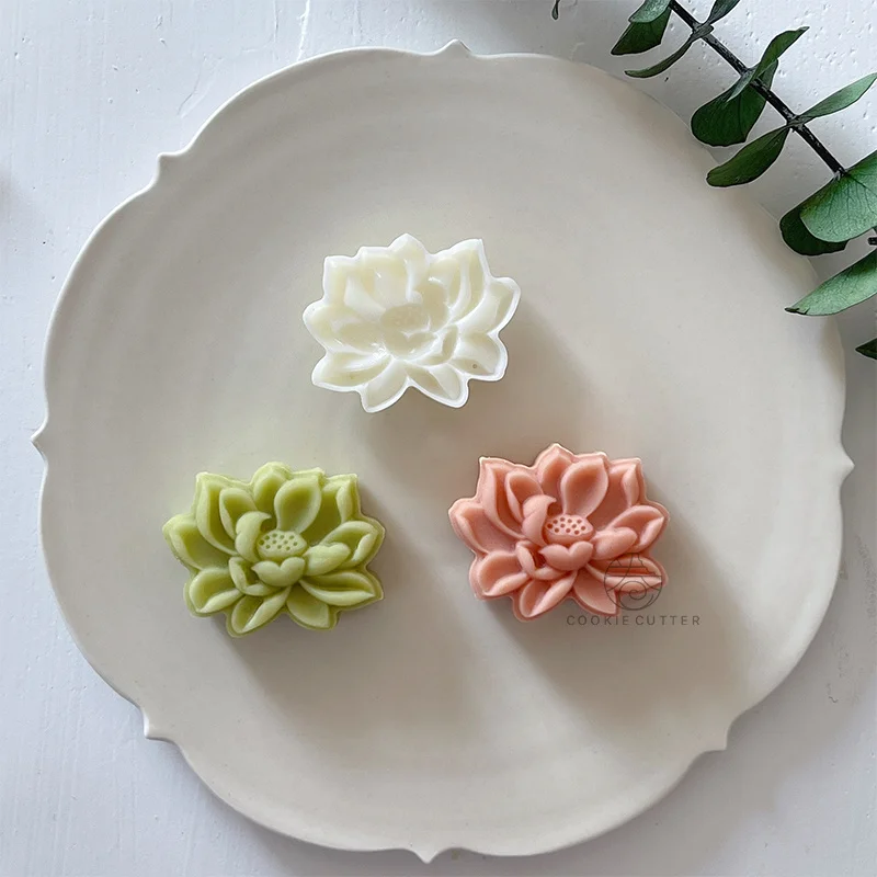 

30g/50g Hibiscus Mid-Autumn Festival Flower Moon Cake Mold Lotus Mung Bean Cake Mold Chinese Pastry Hand Pressing Mooncake Mold