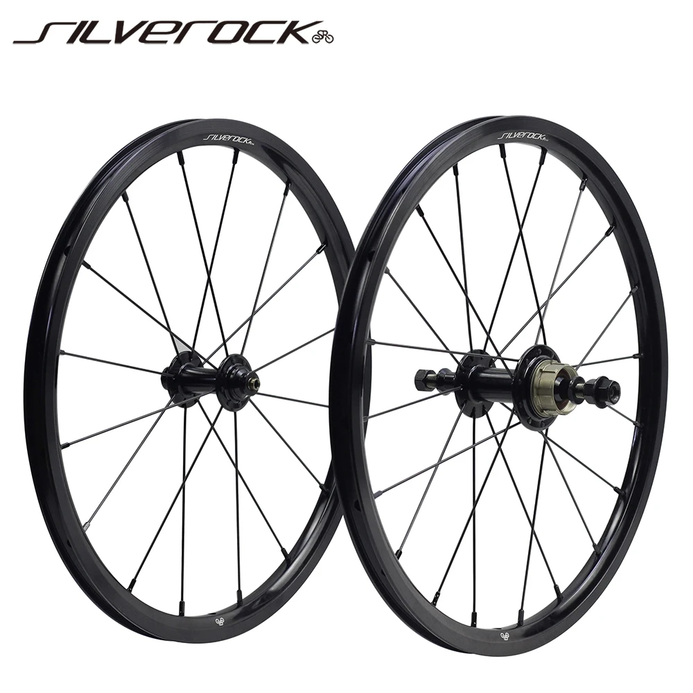 

SILVEROCK Bike 349 Wheelset 1-3 Speed 16 x1 3/8" U Brake Jump Hole for Brompton 3sixty 360 Folding Bicycle Ultralight Wheels