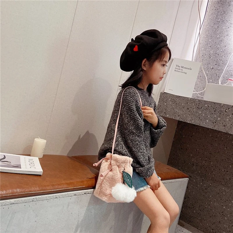Plush Shoulder Bag For Children Kids Personalized Crossbody Bags Soft Sweet Messenger Bags Tide Girls Coin Purse Pouch