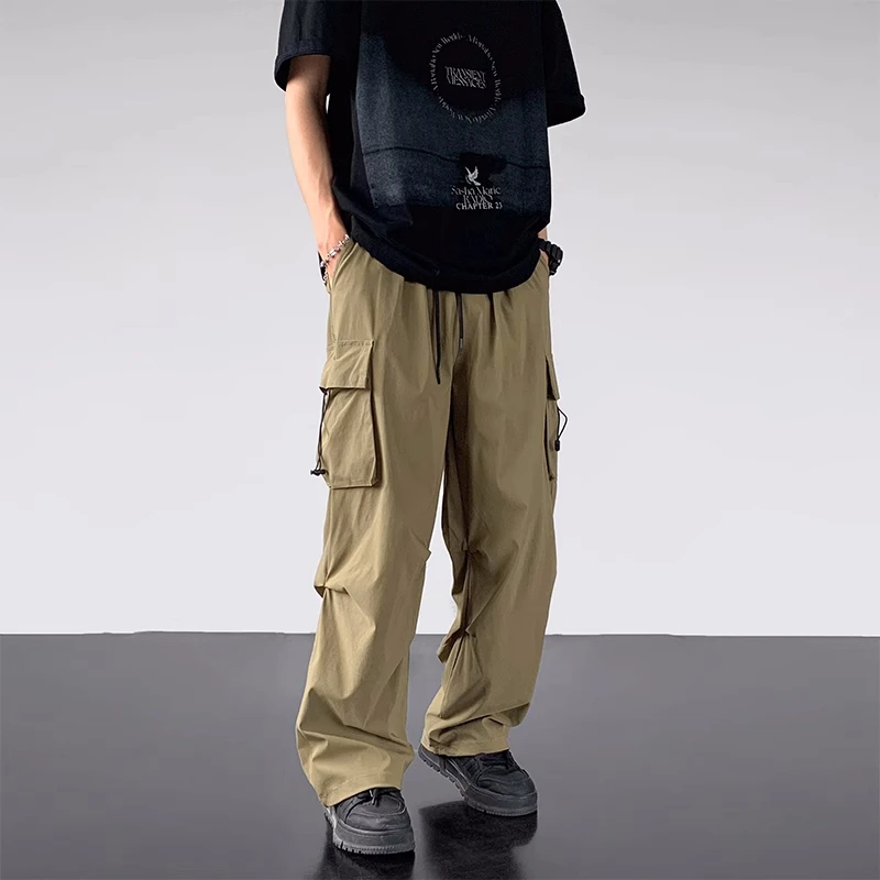 

Мужские высококачественные повседневные брюки 2023, тонкие спортивные брюки из вискозной ткани, прямые брюки с большими карманами, модель 3 цветов