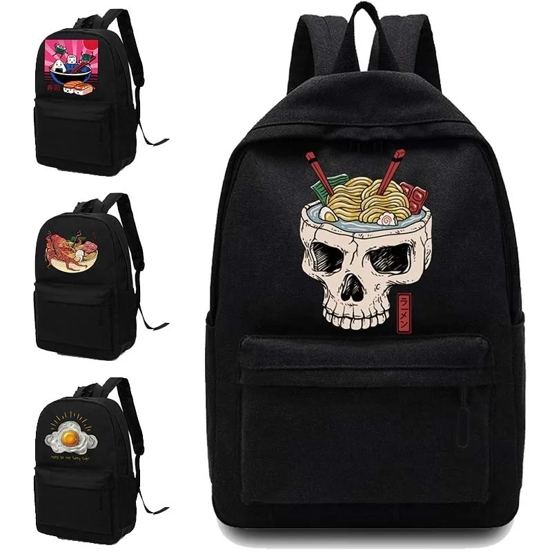 

Canvas High School Bag Casual Japan Pattern Printed Men Backpack Lightweight Shoulders Laptop Backpack Unisex Backpack Sport Bag