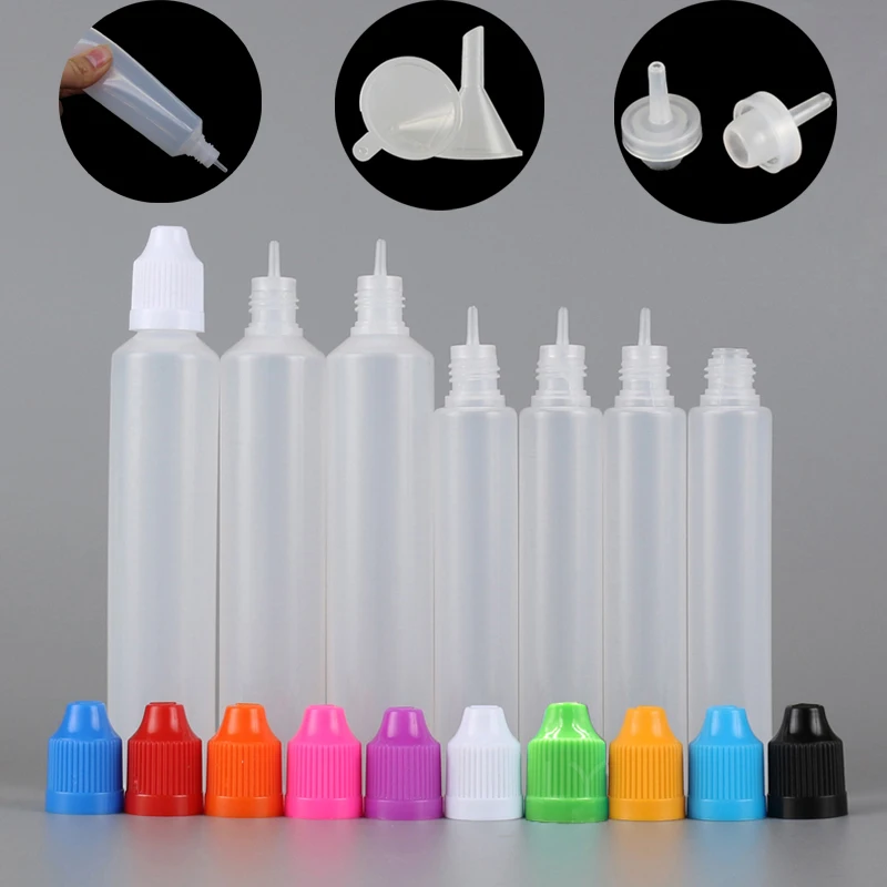 5pcs 30ml/60ml Empty Plastic LDPE Squeeze E Juice Dropper Liquid Oil Bottle Refillable Eye Bottles Long Tip Cap Vape Container