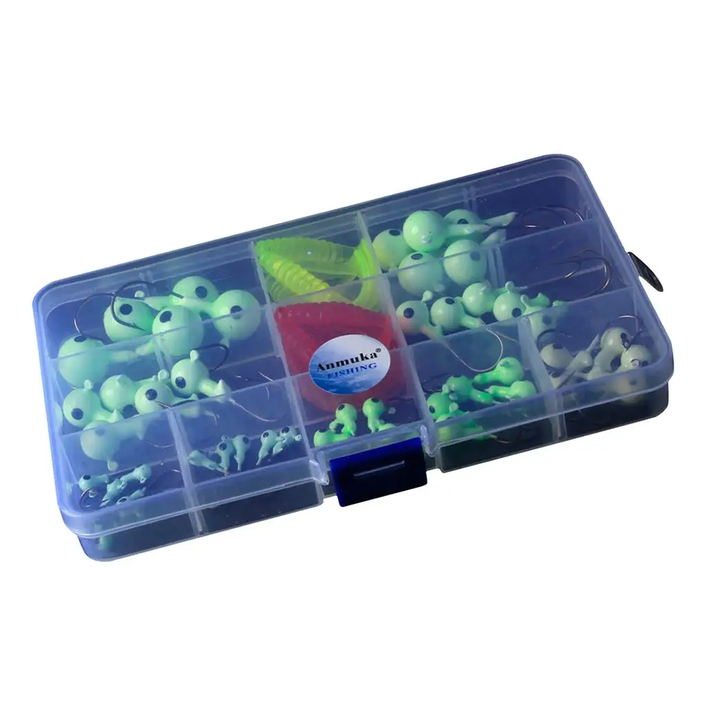 

Glow Jig Head Fishing Hooks Hard for Worms Freshwater Saltwater Fishing