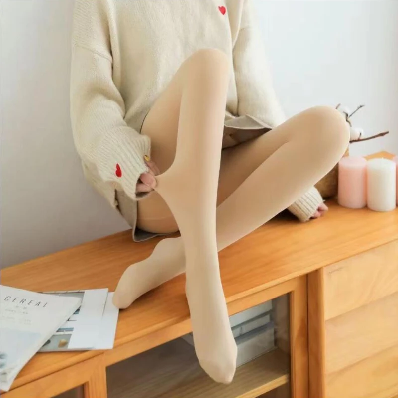 Winter Warm Leggings Sexy Slim Tights High Waist Elastic Thick Velvet Sock Pants Women Stretch Solid Fleece Thermal Legging