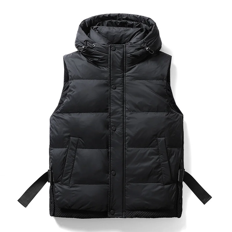 

Men's Vest Jacket Winter Waterproof Warm Sleeveless Men Jacket Fashion Hooded Casual Vest Men Autumn Thicken Waistcoat