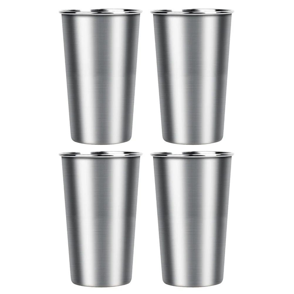 

4 шт., кружки для пива, креативные кружки для напитков, кофейные чашки из нержавеющей стали (серебристые)