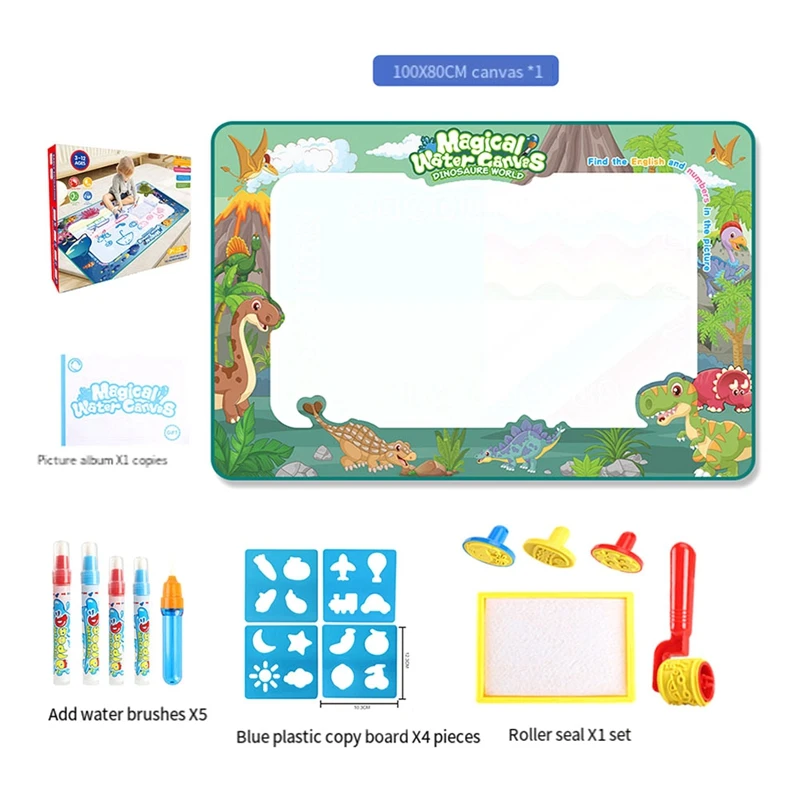 Водяной коврик для рисования многоразовый детский с рисунком животных