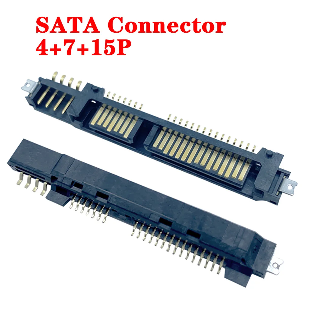 

1-10pcs NEW DIY SATA Interface Socket SSD Solid State Drive Seat 4P+7P+15P 26Pin Male Sata Connector Hard Disk Jack Port