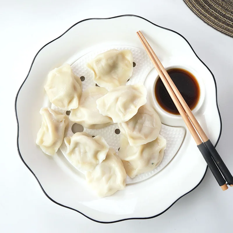 Набор фарфоровых тарелок для кухни и вечеринок керамический недорогой поднос