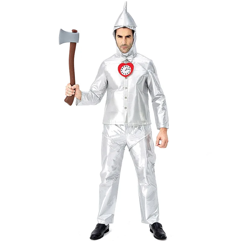 

Halloween Cosplay Heart Print Tin Man Costume Oz Halloween Sensations for Party